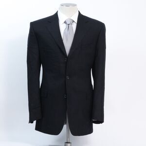 Jack Victor CASHMERE Mens 42L Solid Black 3-Button Notch Lapel Blazer Sport Coat